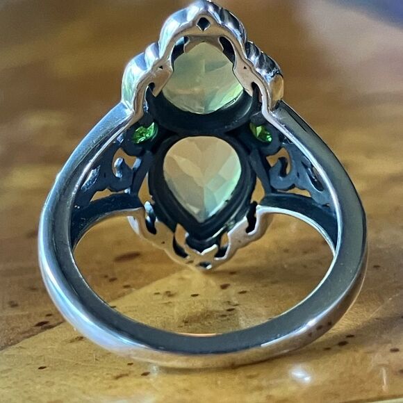 Natural Canary Opal Chrome Diopside Sterling Silver Ring Size 5 - Picture 5 of 9